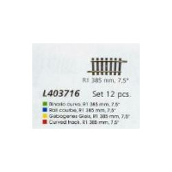 12 Rails courbes R1 385mm 7,5° H0