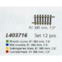 12 Rails courbes R1 385mm 7,5° H0