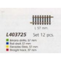 12 Rails droits L 57mm H0