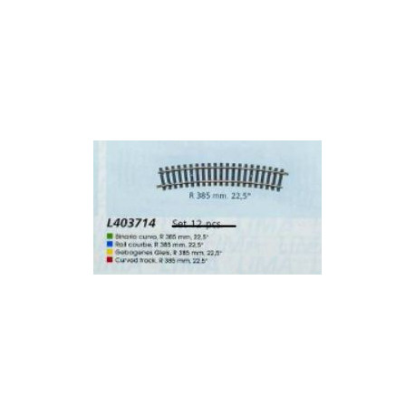 9 Rails courbes R1 385mm 22,5° H0