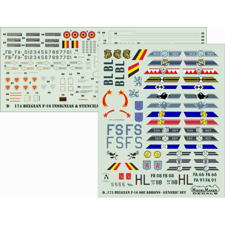 Belgian F-16 Squadrons Generic set 1/48