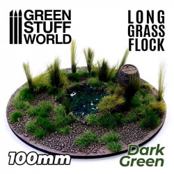 Herbe longue Vert Foncé 100mm Long Grass Flock Dark Green