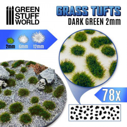 Touffes d'herbe Vert Foncé 2mm / Grass Tufts Dark Green 2mm