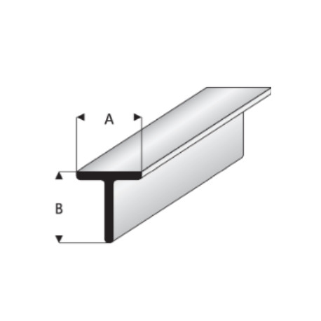 Profilé plastique en T Beam Plastic Profile 1000 x 4x4mm
