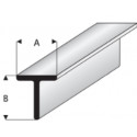 Profilé plastique en T Beam Plastic Profile 1000 x 5x5mm