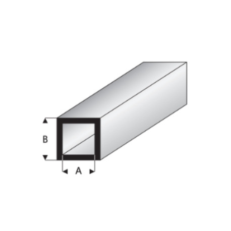 Tube Plastique Carré / Square Plastic Tubing 1000 * 8 * 10 mm