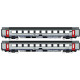 Coffret I11 B + B, blanc, portes rouges, châssis avec deux grilles AC
