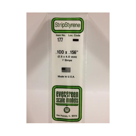 Bande Styrene Strip 2.5 x4 mm ( 7p.)