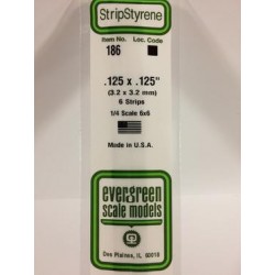 Bande Styrene Strip 3.2 x3.2 mm ( 6p.)