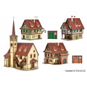 Set 4 Bâtiments Half-timbered village N