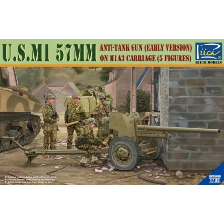U.S. M1 57mm Anti-tank gun on M1A3 Carriage (early version) 1/35