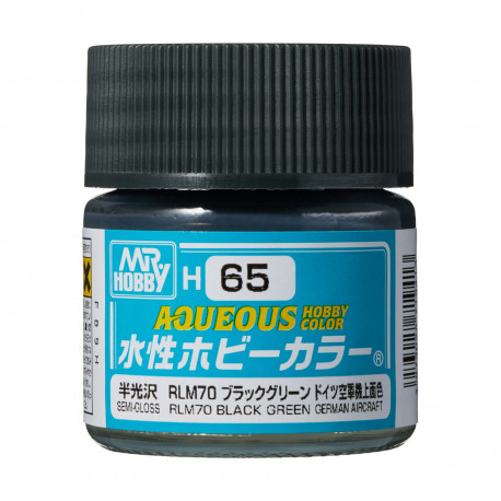Hobby Aqueous Color Noir vert satiné / Black green semi gloss RLM 70