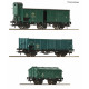Coffret de 3 wagons marchandises, SNCB H0
