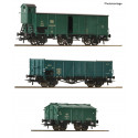 Coffret de 3 wagons marchandises / Set of 3 goods wagons, SNCB H0