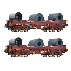 Coffret de 2 Wagons porte-coils, SNCB H0