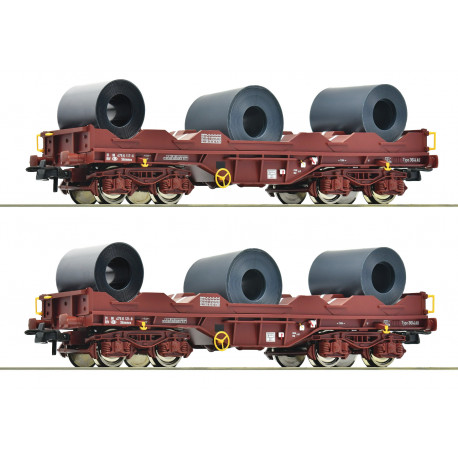 Coffret de 2 Wagons porte-coils, SNCB H0