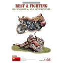 Rest & Fighting. U.S. Soldiers w/ WLA Motorcycles in 1/35