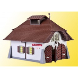 Caserne pompiers avec Eclairage / Rural fire station With Ligthning H0