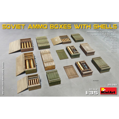 Soviet Ammo Boxes with shells 1/35