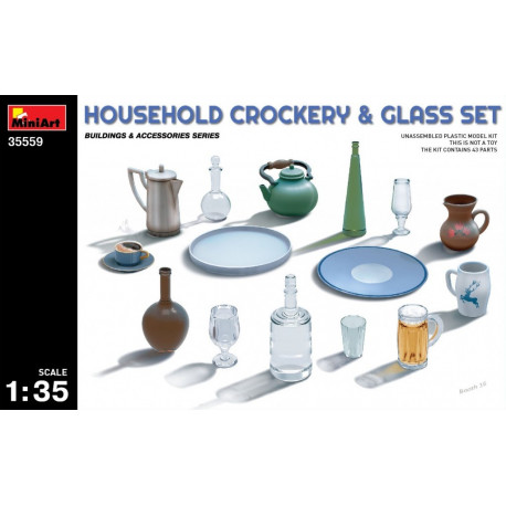 Household crockery & glass set 1/35