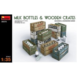 Milk bottles & wooden crates 1/35