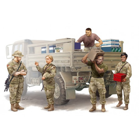 Modern U.S. soldiers Logistics Supply Team 1/35