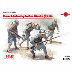 French Infantry Gas Masks 1916 (4 figures), WWI, 1/35