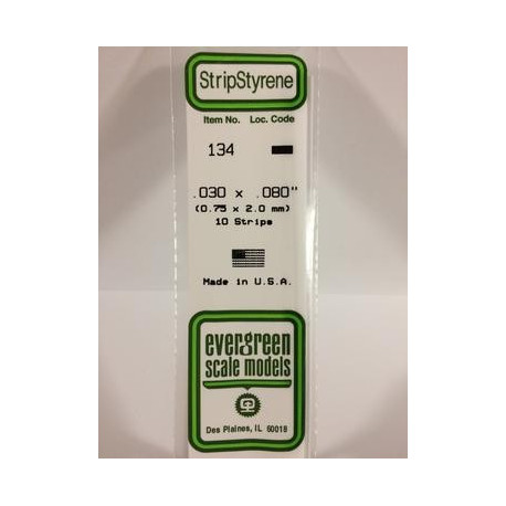 Bande Styrene Strip 0.75x2 mm (10p.)