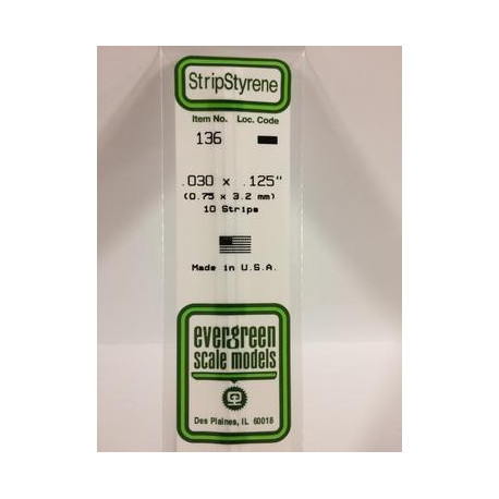 Bande Styrene Strip 0.75x3.2 mm (10p.)