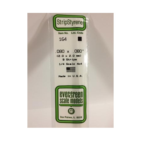 Bande Styrene Strip 2x2 mm ( 9p.)