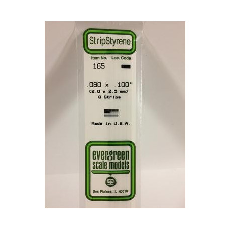 Bande Styrene Strip 2x2.5 mm ( 8p.)