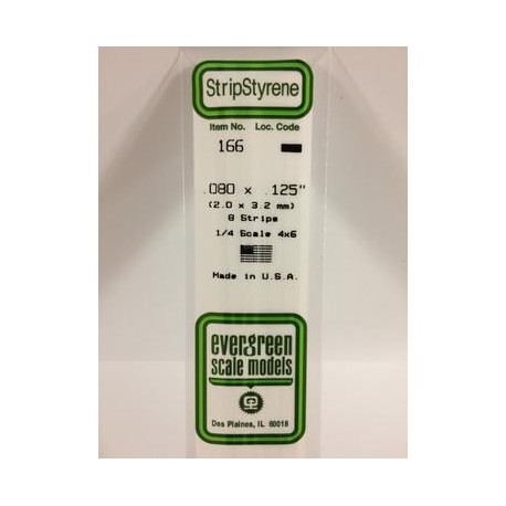 Bande Styrene Strip 2 x3.2 mm ( 8p.)