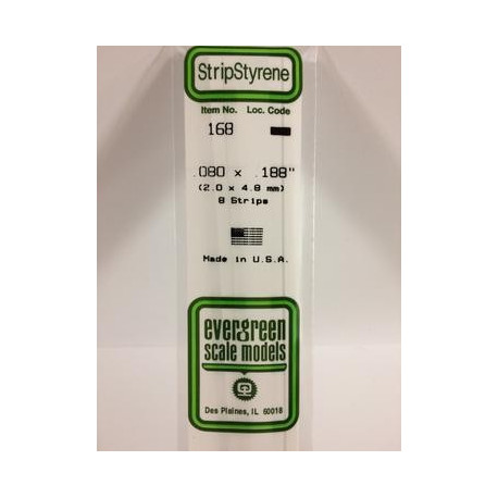 Bande Styrene Strip 2x4.8 mm ( 8p.)