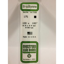 Bande Styrene Strip 2.5 x2.5 mm ( 8p.)