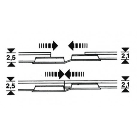 20 Eclisses / Transitional rail joints 2,1-2,5mm H0